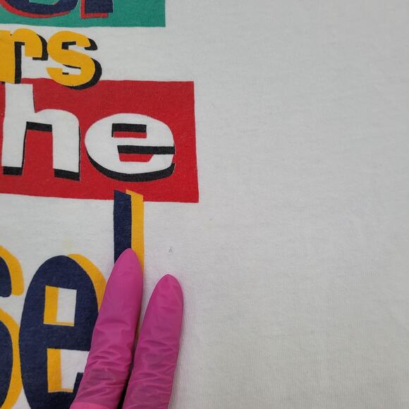 Vintage 90s UCA Cheerleaders Shirt Womens L 21x26 White - Picture 5 of 15